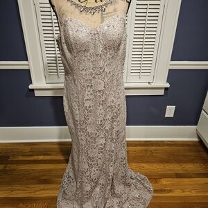 Alex Evenings Lace Maxi Dress in Light Purple